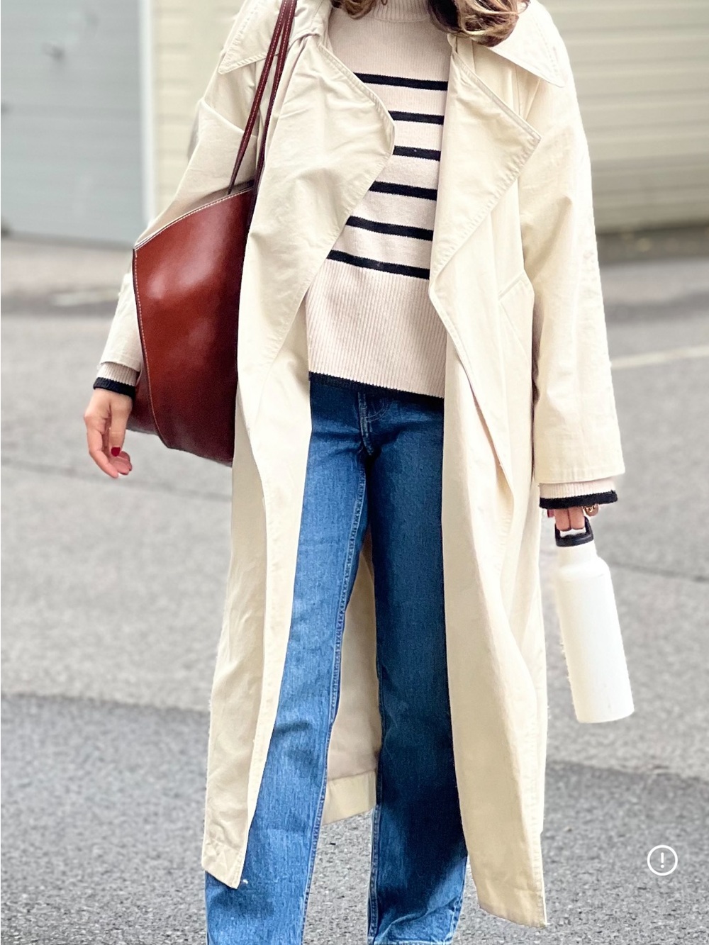 Mango Brown Leather Tote Bag
